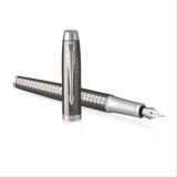 派克 （PARKER）IM金属灰格子纹墨水笔 钢笔 M09
