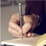 派克 （ PARKER ）IM金属灰格子纹墨水笔 签字笔 M05