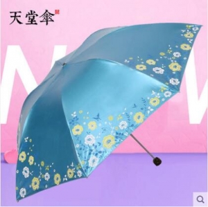 天堂伞 雪月风花 黑涤彩胶 铅笔钢伞 晴雨伞