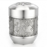 泰芝宝随身茶叶罐锡罐小号便携式密封迷你纯锡罐金属旅行茶叶盒 TL701 梅兰竹菊