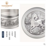 泰芝宝便携式茶叶罐小号便携旅行迷你随身带锡罐圆形纯锡金属茶盒 TL107