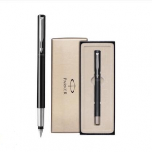 派克  威雅黑色胶杆墨水笔，官方商务签字笔