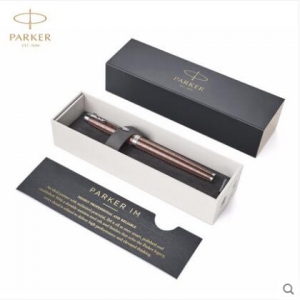 派克 （PARKER）IM金属灰格子纹宝珠笔 钢笔 礼品笔 商务